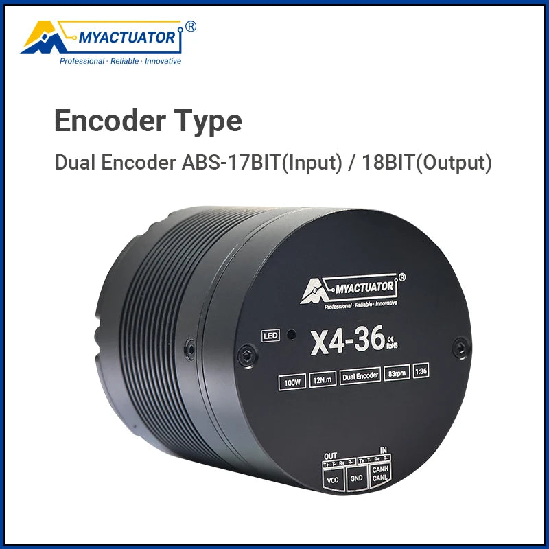 Myactuator X4-36 V4 High Precision Robot Joint with EtherCAT + CAN 24V DC Brushless Motor Large Torque 36N Small Volume