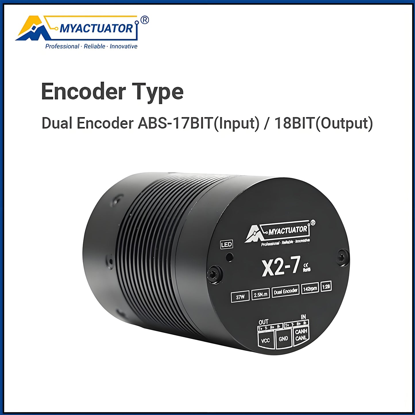 DC Brushless Motor RMD-X2-7 for Humanoid Robot Joint Actuation High Dynamic Range High Precision Supports EtherCAT+CAN