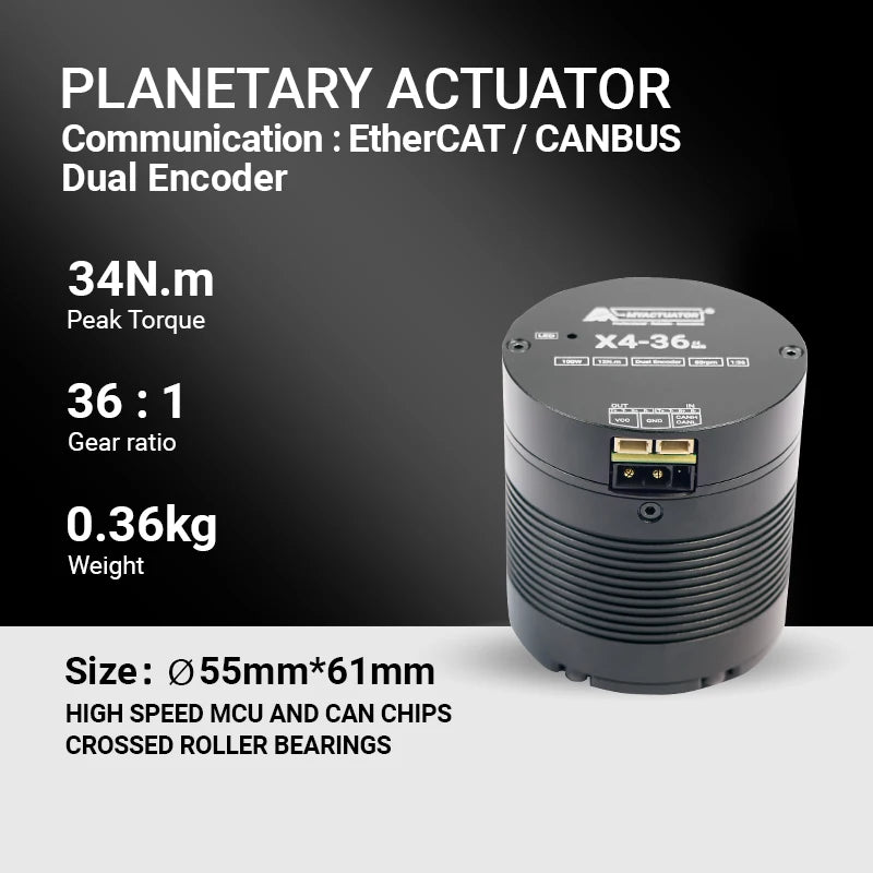 Myactuator X4-36 V4 High Precision Robot Joint with EtherCAT + CAN 24V DC Brushless Motor Large Torque 36N Small Volume